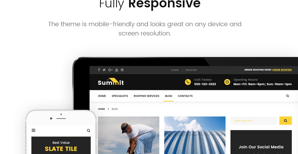 кровля отзывчивая тема wordpress