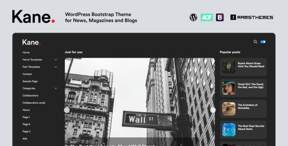 новости журнал блог bootstrap wordpress тема