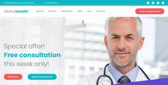 шаблон doctor &amp; medical moto cms 3