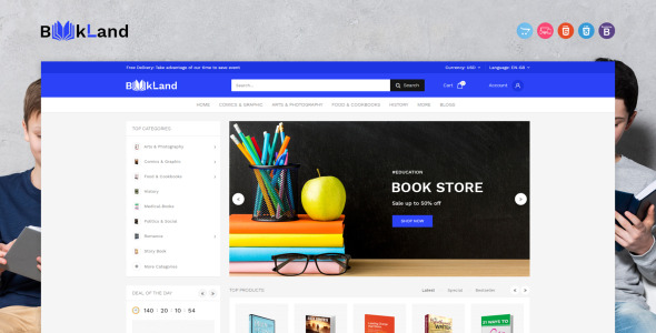шаблон bookland opencart