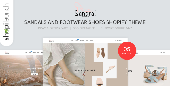 сандалии и обувь shopify тема