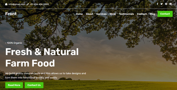 шаблон целевой страницы agriculture &amp; organic landing page