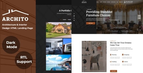 Architecture and Interior Design HTML Landing Page Template
