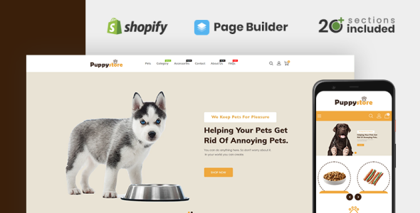 щенячий магазин shopify тема