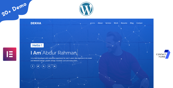 CV One page WordPress Elementor Theme