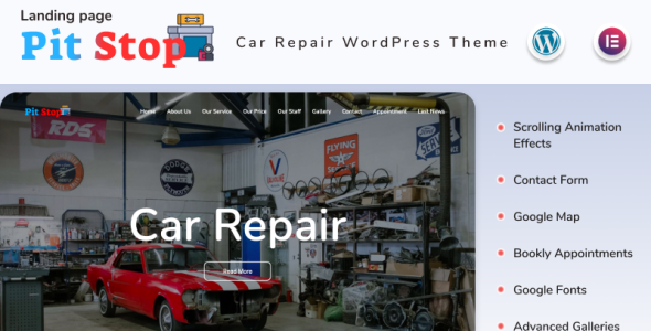 Car Repair Landing page WordPress Theme