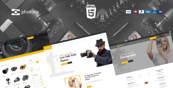 Photoria Photography Showcase and Boutique Website Template