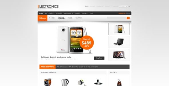 электронные устройства zencart шаблон