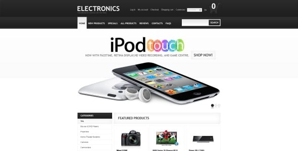 электроника онлайн шаблон zencart