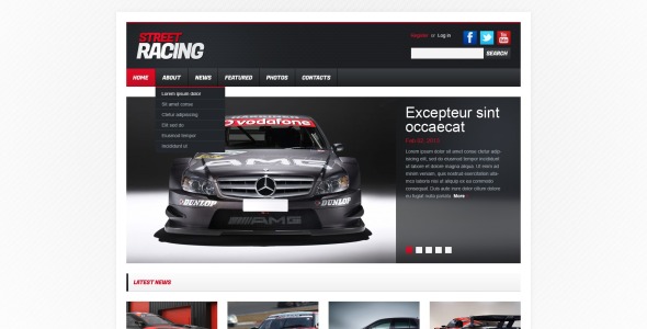 отзывчивый шаблон сайта car racing