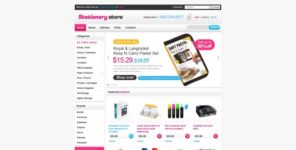 шаблон магазина канцелярских товаров virtuemart