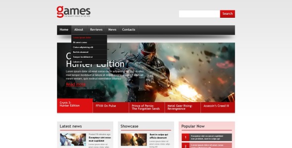 адаптивный шаблон сайта для игр