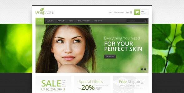 аптека отзывчивая тема shopify