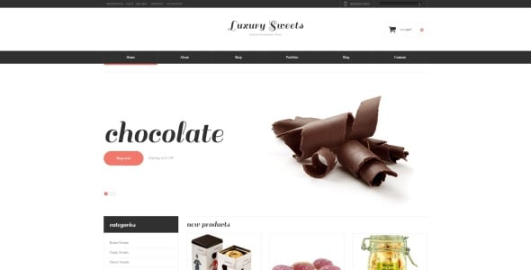 сладкий магазин отзывчивая тема woocommerce