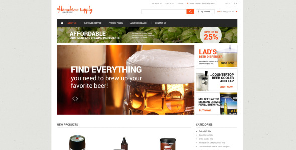 homebrew supply shop magento theme