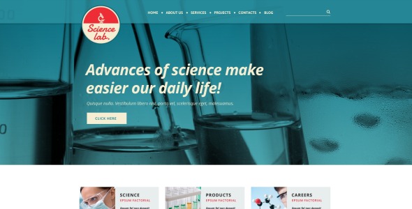 адаптивный шаблон веб-сайта science lab