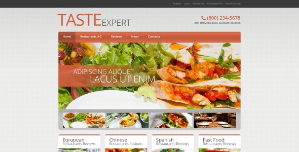адаптивная тема wordpress для европейского ресторана