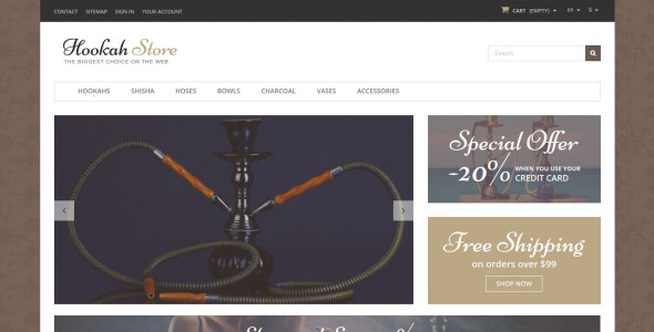 кальян магазин prestashop тема