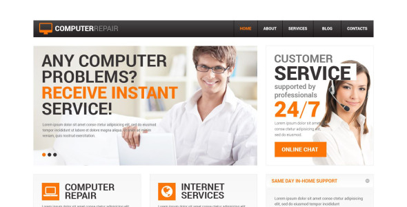 услуги по ремонту компьютеров drupal template
