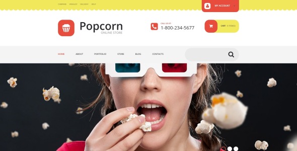 тема магазина попкорна woocommerce