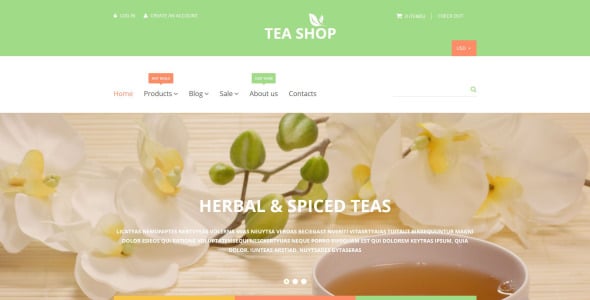 чайный магазин shopify тема