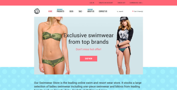 купальники shopify тема