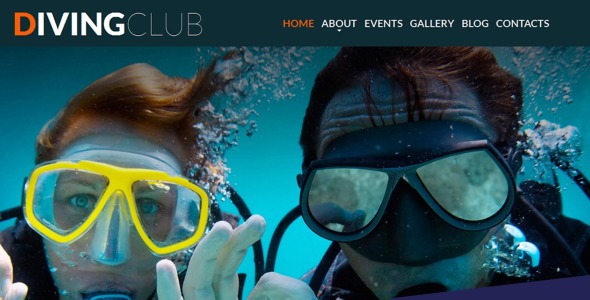 шаблон diving club moto cms 3