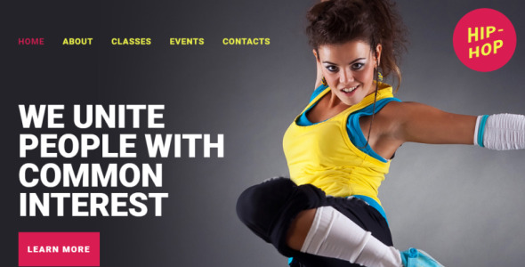 dance studio creative html landing page template