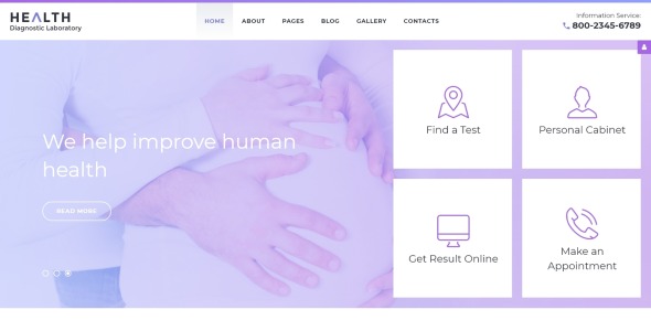 шаблон joomla health diagnostic laboratory