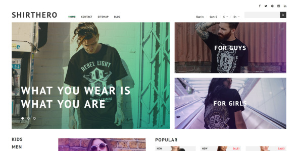 рубашка prestashop тема