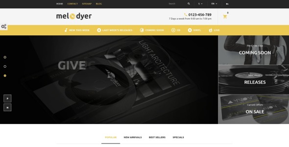 аудио магазин отзывчивая тема prestashop