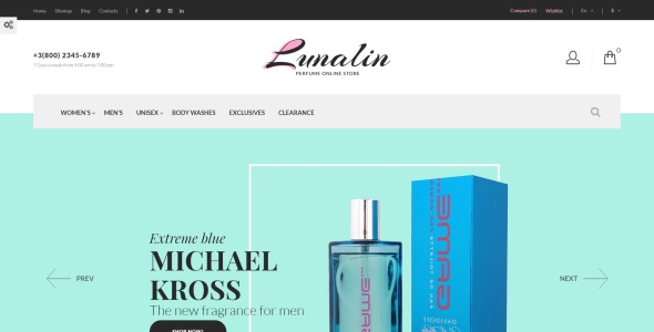 парфюмерия и одеколон магазин prestashop тема