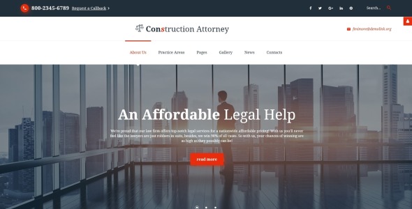 адвокатские и юридические услуги шаблон joomla