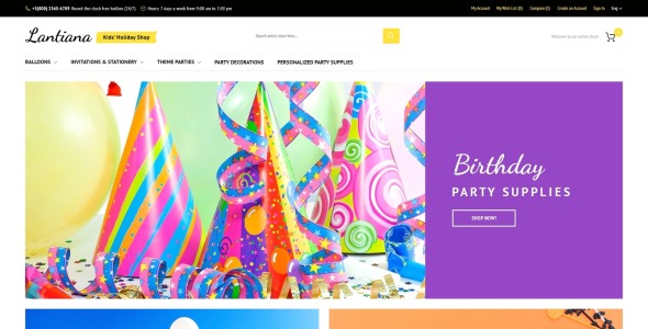 party supplies magento theme