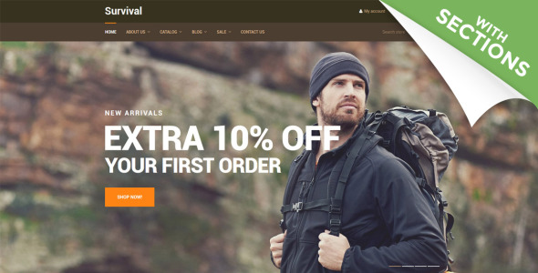 туристическое снаряжение shopify тема