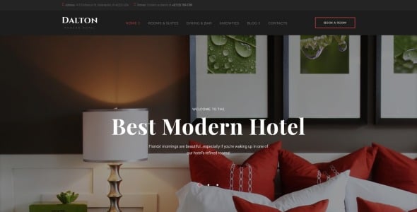 современный отель и курорт wordpress тема