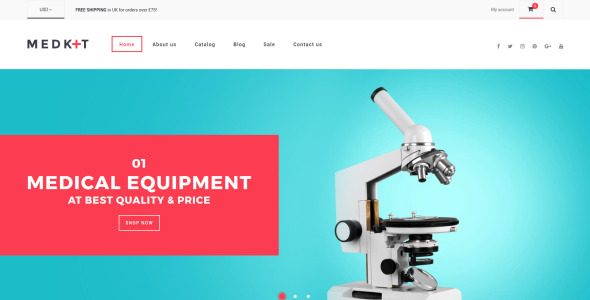 медицинское оборудование отзывчивая тема shopify
