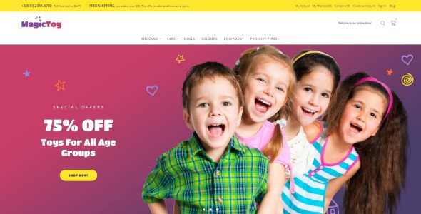 детские игрушки magento тема