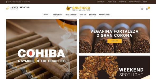 магазин табака и сигар отзывчивый magento 2 theme magento theme