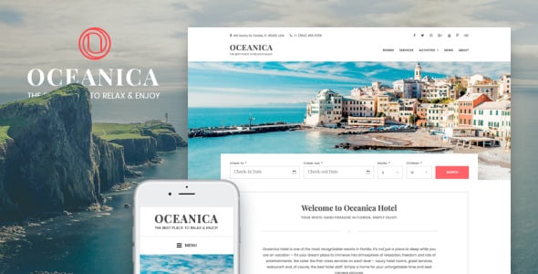 бронирование отелей wordpress тема