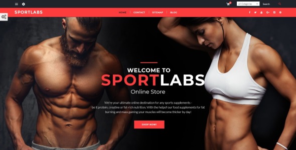 тема спортивного питания prestashop