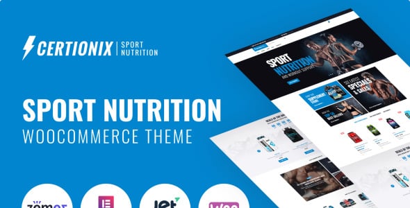шаблон сайта спортивного питания с темой woocommerce и elementor woocommerce