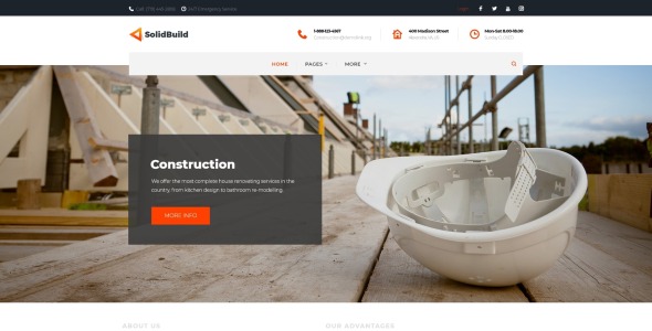 строительная компания wordpress тема