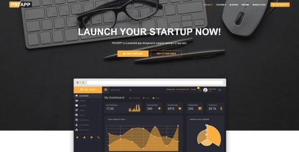 мобильное приложение html5 шаблон целевой страницы