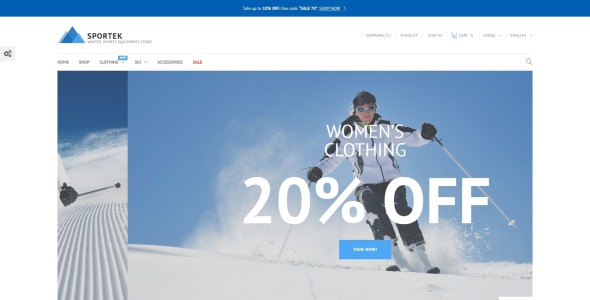 магазин зимнего спортивного инвентаря prestashop theme