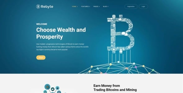 rebyte bitcoin шаблоны wordpress тема