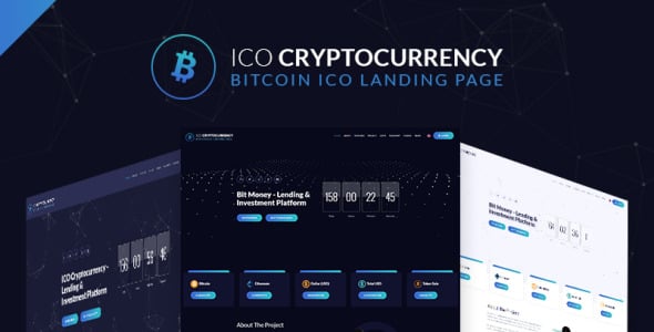 ico криптовалюта bitcoin шаблон целевой страницы