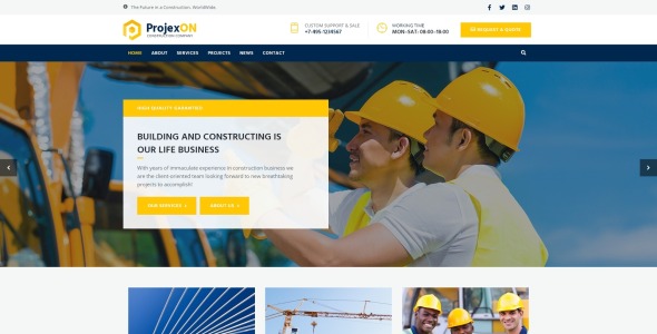 яркая строительная тема wordpress