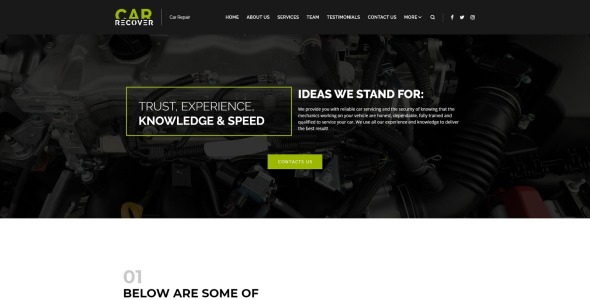 отзывчивая тема wordpress для ремонта автомобилей