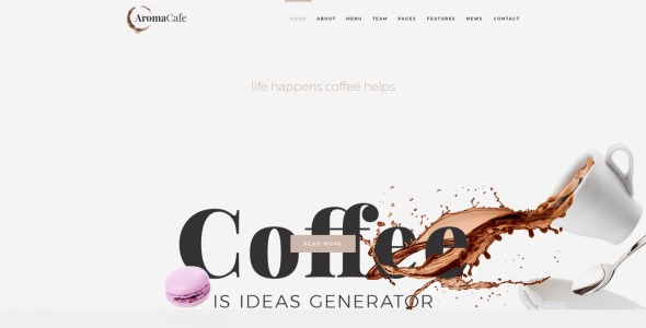 кофейня wordpress elementor тема